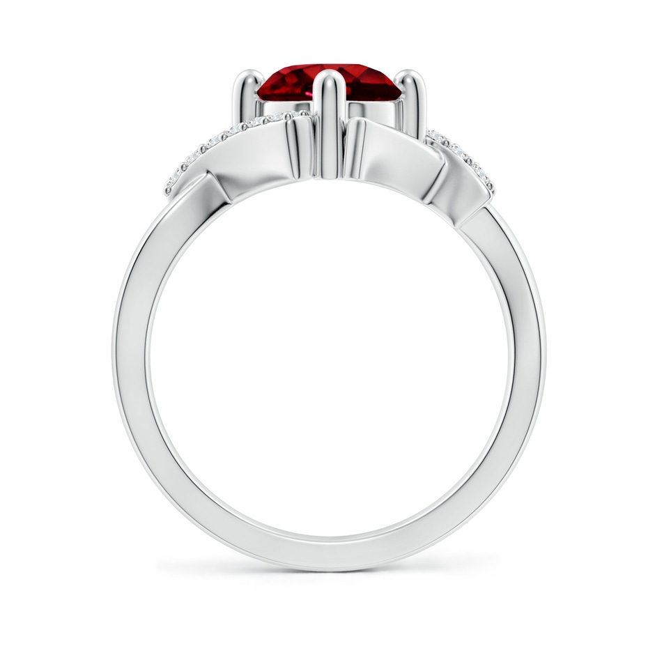 7mm AAAA Solitaire Ruby Bypass Promise Ring with Diamond Accents in S999 Silver side 199