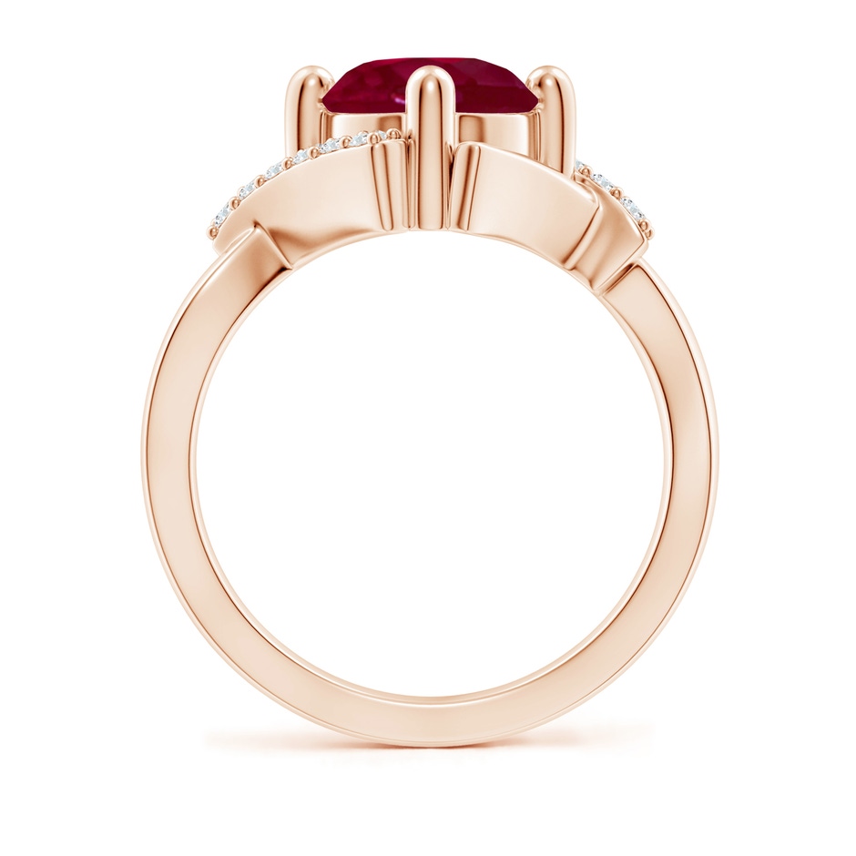 8mm A Solitaire Ruby Bypass Promise Ring with Diamond Accents in Rose Gold side 199