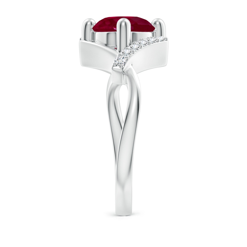 8mm A Solitaire Ruby Bypass Promise Ring with Diamond Accents in White Gold side 299
