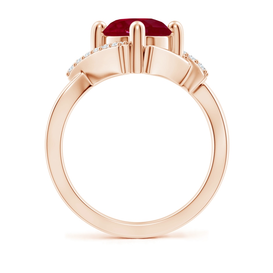 8mm AA Solitaire Ruby Bypass Promise Ring with Diamond Accents in 18K Rose Gold side 199
