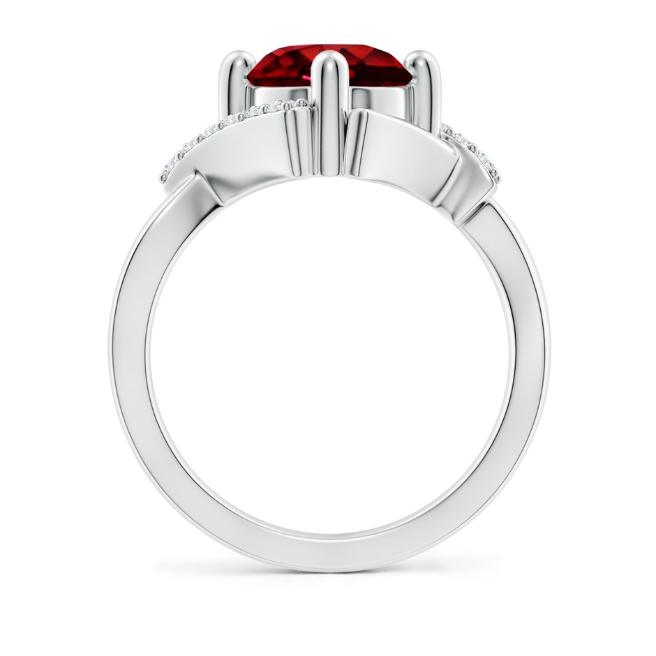 8mm AAAA Solitaire Ruby Bypass Promise Ring with Diamond Accents in S999 Silver side 199