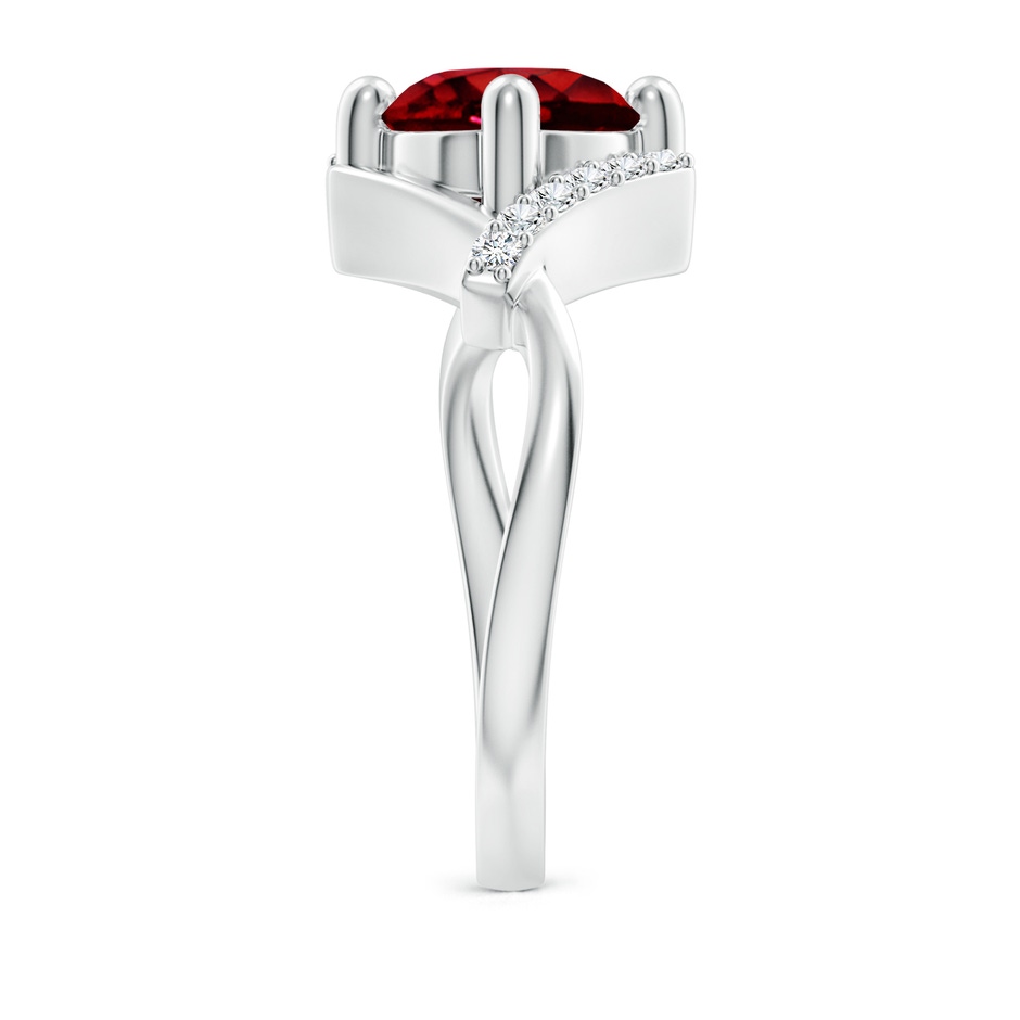 8mm AAAA Solitaire Ruby Bypass Promise Ring with Diamond Accents in S999 Silver side 299