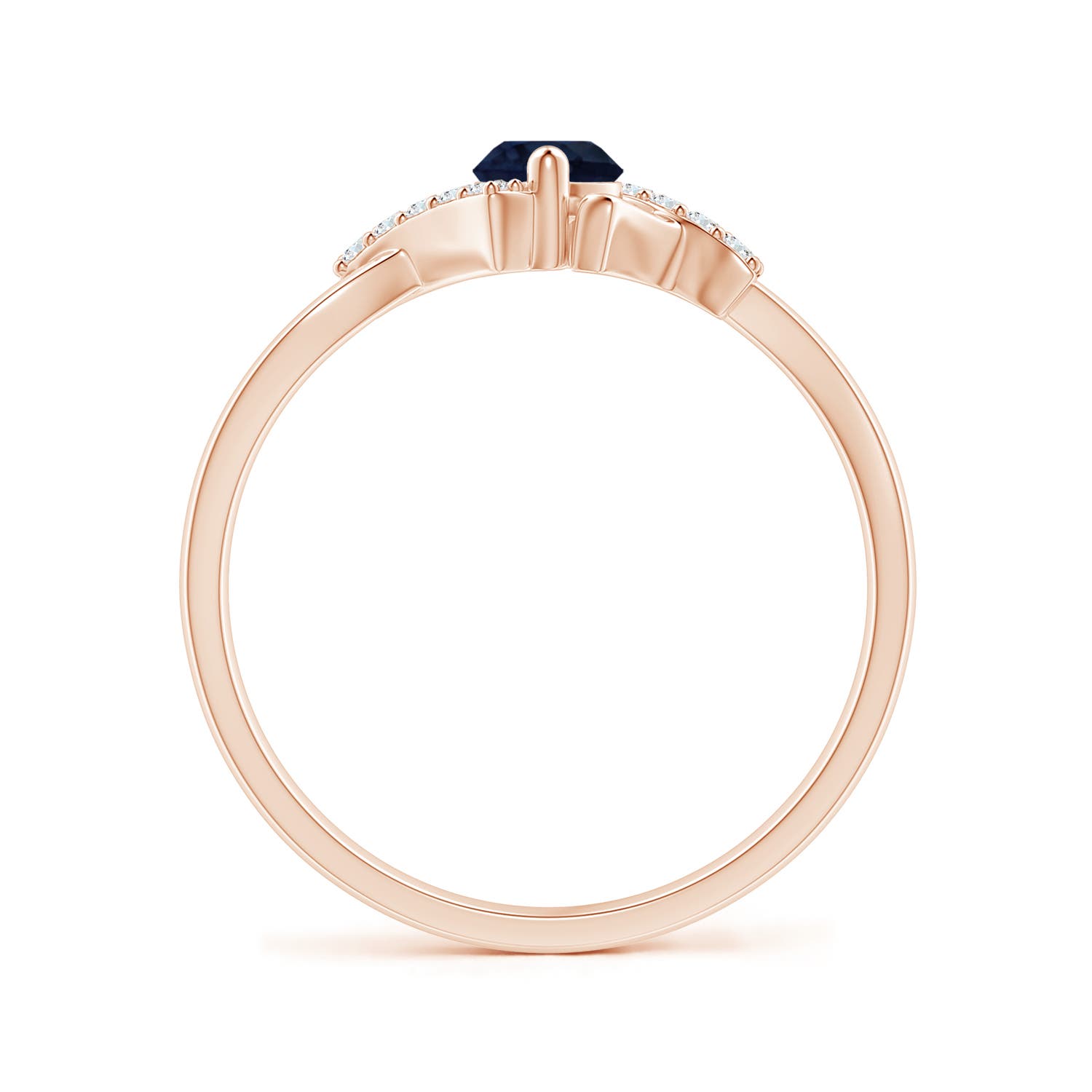 A - Blue Sapphire / 0.39 CT / 14 KT Rose Gold