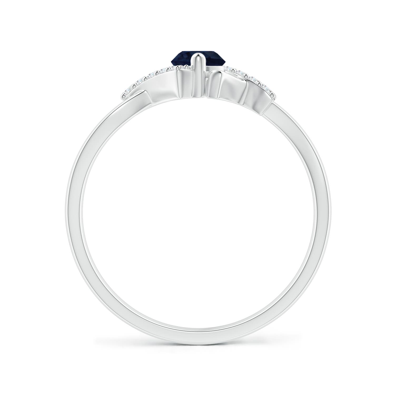 A - Blue Sapphire / 0.39 CT / 14 KT White Gold