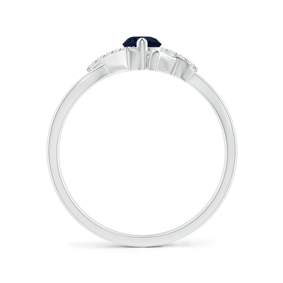 4mm A Solitaire Sapphire Bypass Promise Ring with Diamond Accents in White Gold side 199