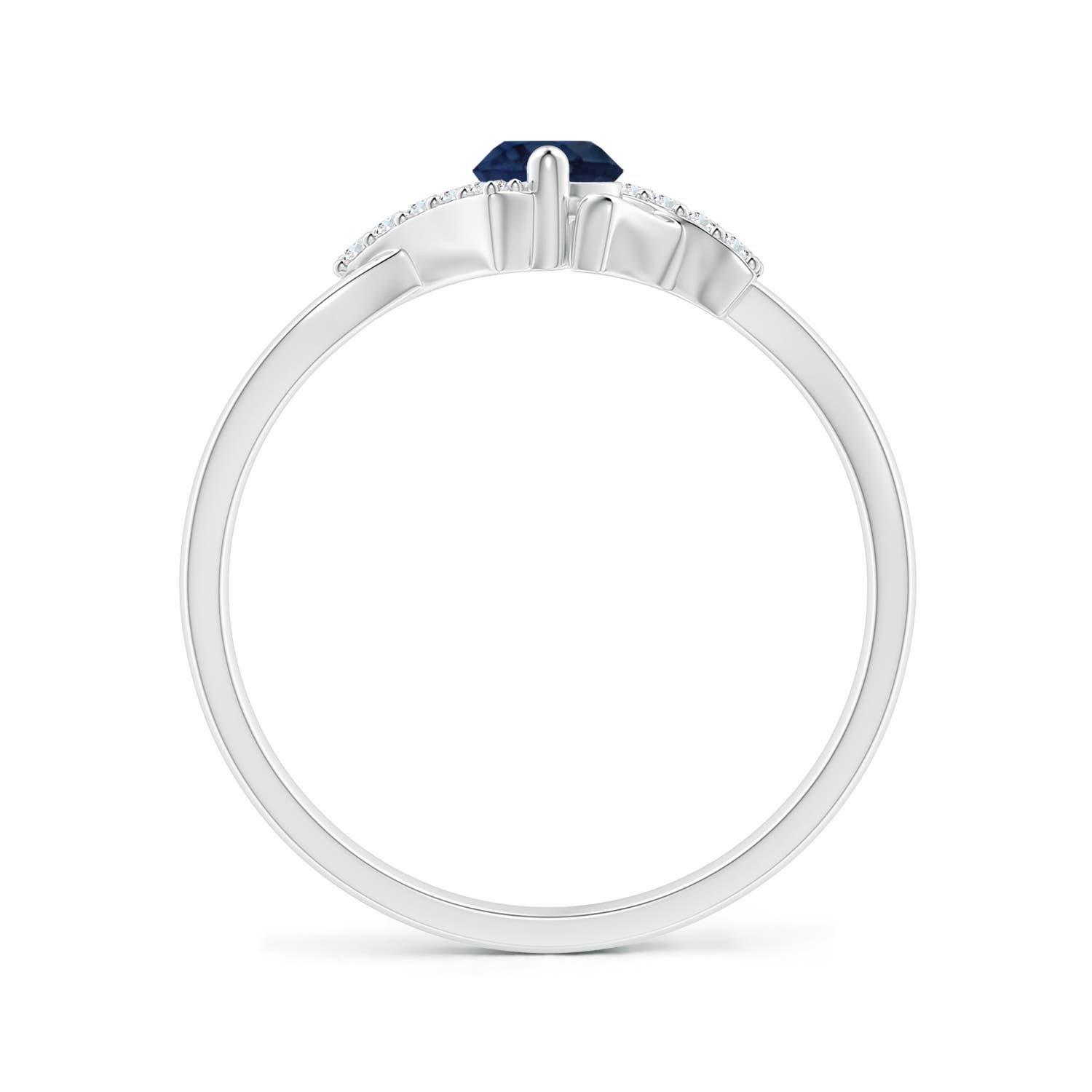 AA - Blue Sapphire / 0.39 CT / 14 KT White Gold