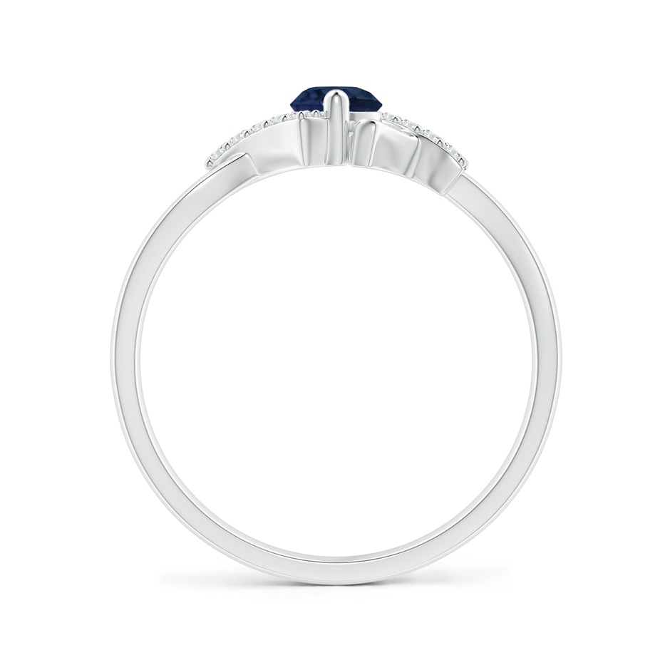 4mm AA Solitaire Sapphire Bypass Promise Ring with Diamond Accents in White Gold side 199