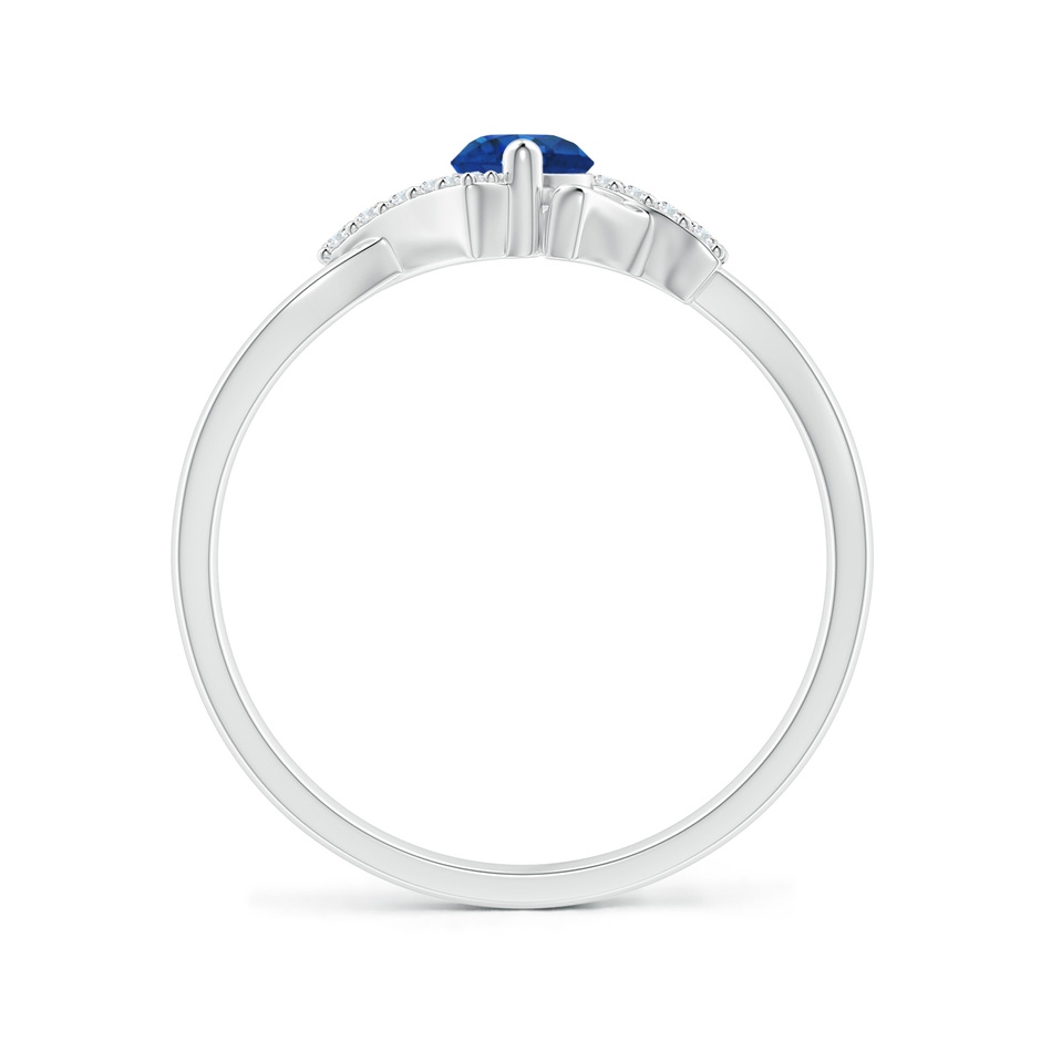 4mm AAA Solitaire Sapphire Bypass Promise Ring with Diamond Accents in 18K White Gold side 199