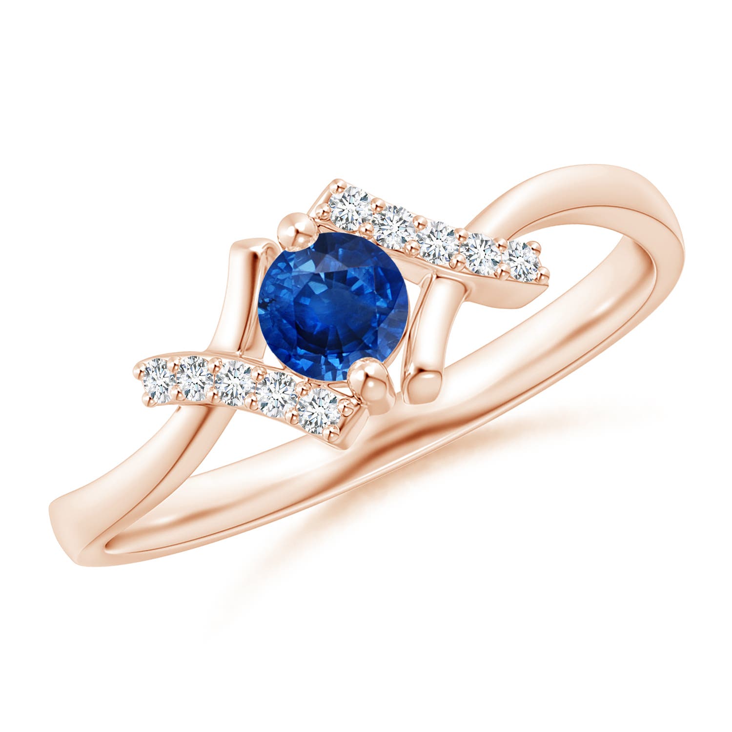 AAA - Blue Sapphire / 0.39 CT / 14 KT Rose Gold