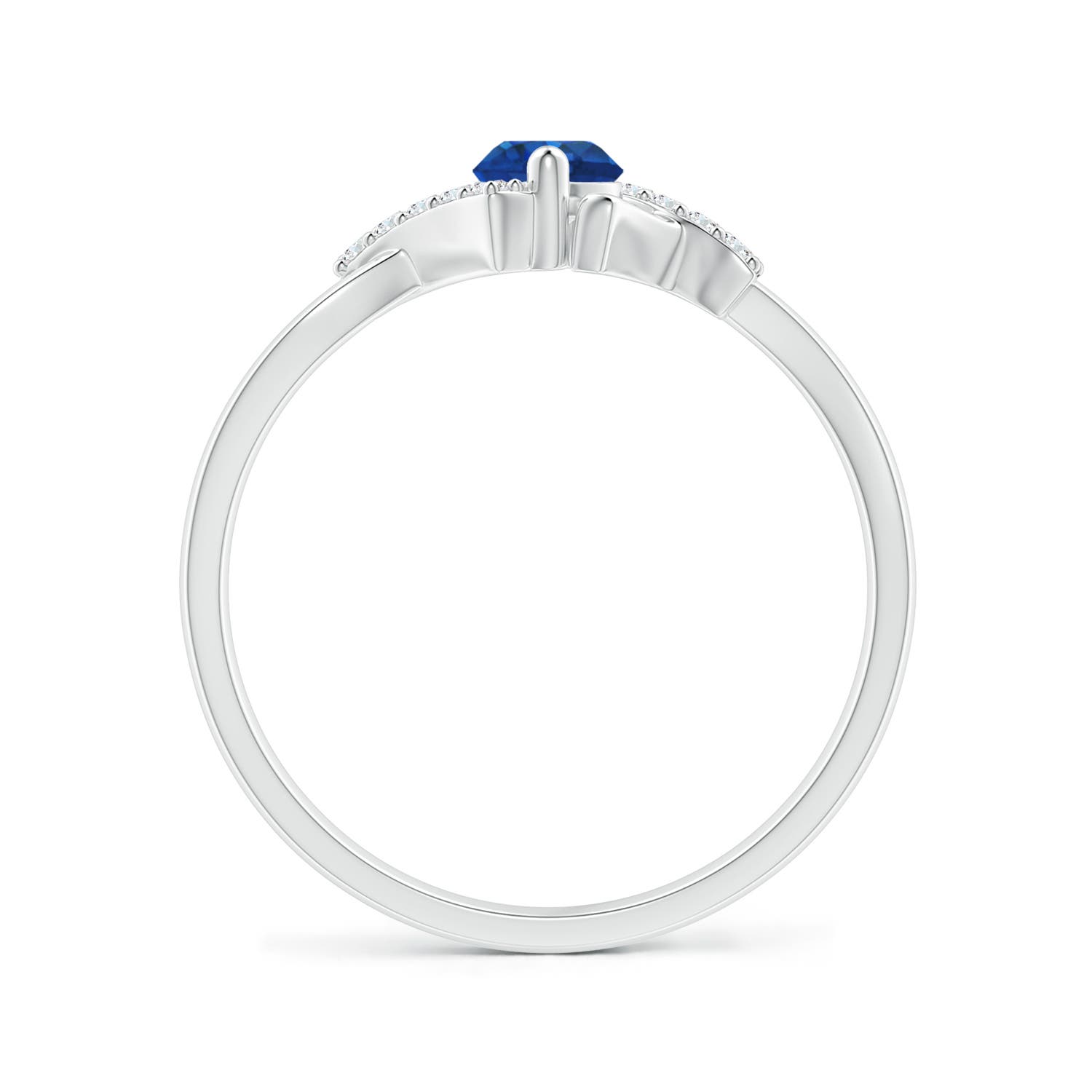 AAA - Blue Sapphire / 0.39 CT / 14 KT White Gold