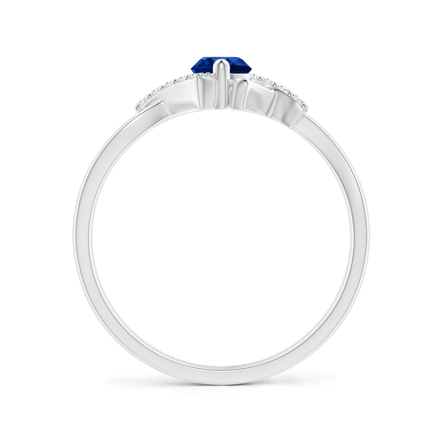 AAAA - Blue Sapphire / 0.39 CT / 14 KT White Gold