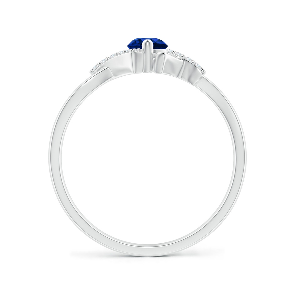 4mm AAAA Solitaire Sapphire Bypass Promise Ring with Diamond Accents in White Gold side 199