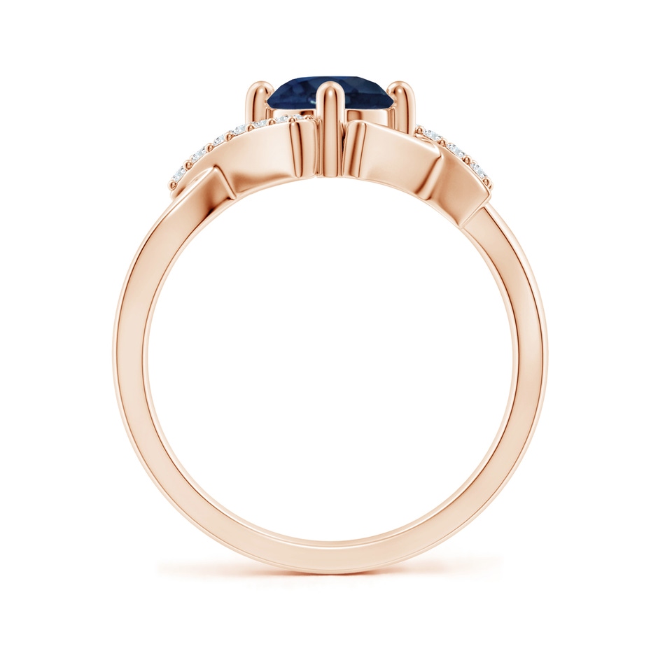 6mm AA Solitaire Sapphire Bypass Promise Ring with Diamond Accents in Rose Gold side 199