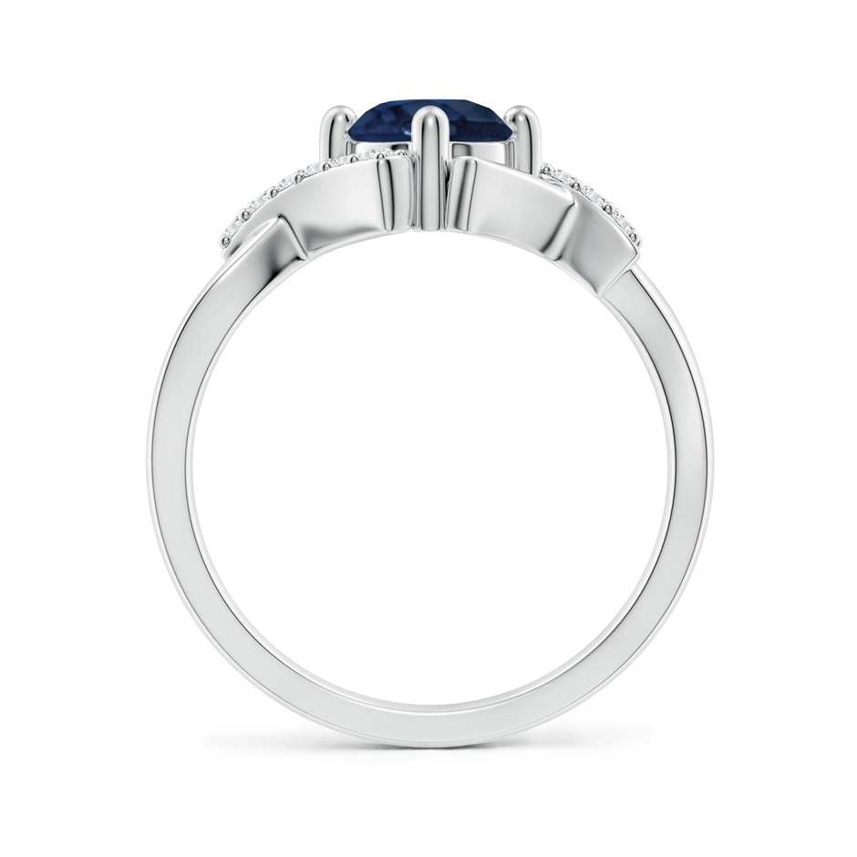 6mm AA Solitaire Sapphire Bypass Promise Ring with Diamond Accents in White Gold side 199