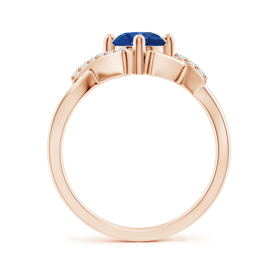 6mm AAA Solitaire Sapphire Bypass Promise Ring with Diamond Accents in Rose Gold side 199
