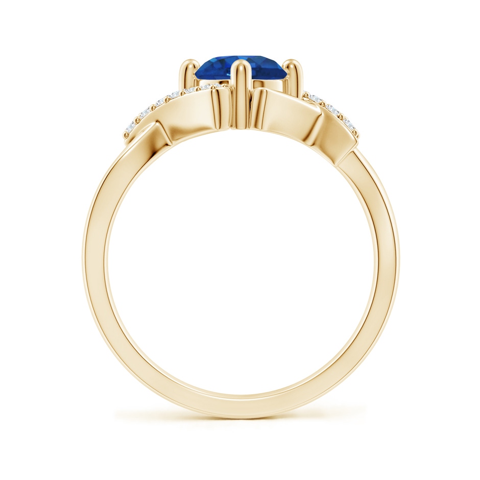 6mm AAA Solitaire Sapphire Bypass Promise Ring with Diamond Accents in Yellow Gold side 199