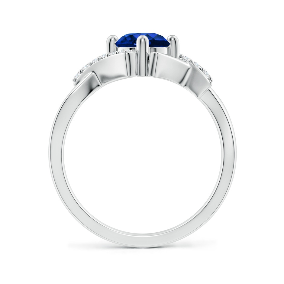 6mm Lab-Grown Solitaire Sapphire Bypass Promise Ring with Diamond Accents in 18K White Gold side 199