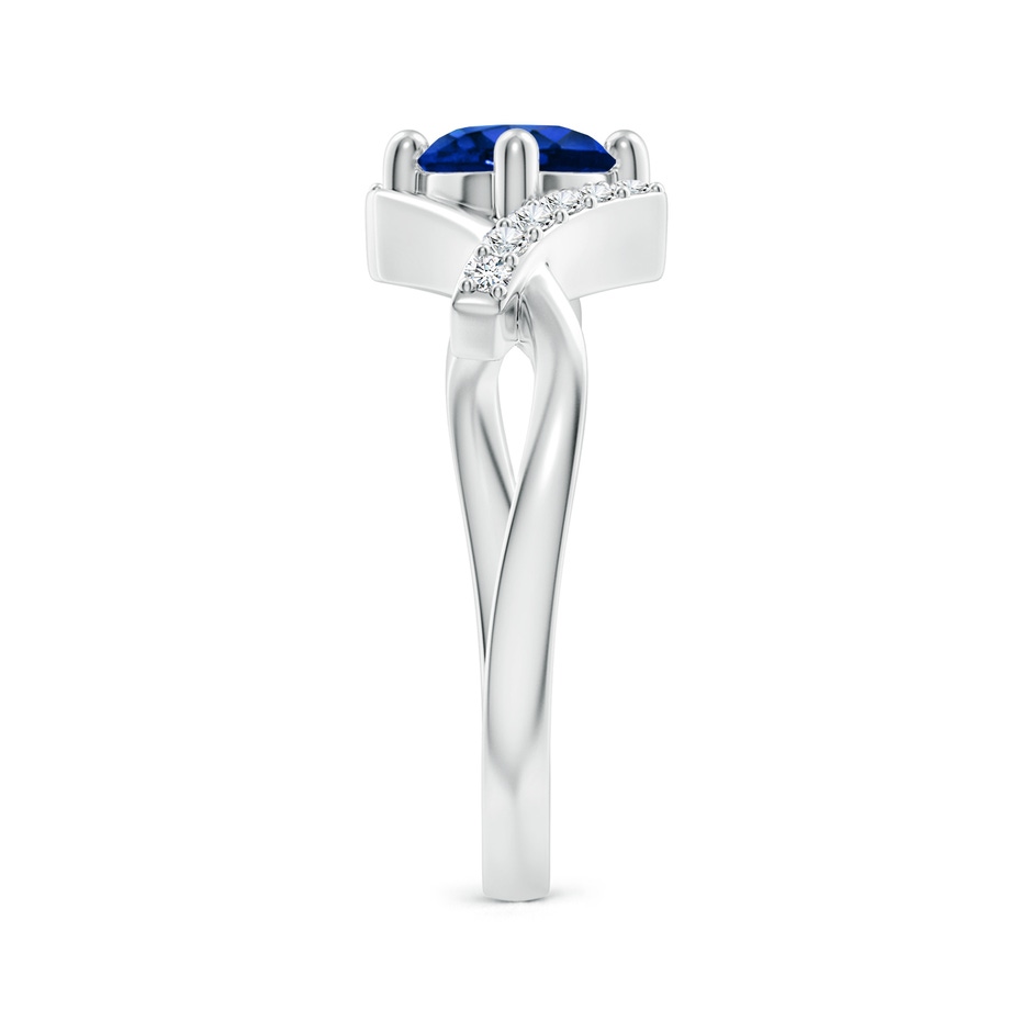 6mm Lab-Grown Solitaire Sapphire Bypass Promise Ring with Diamond Accents in 18K White Gold side 299