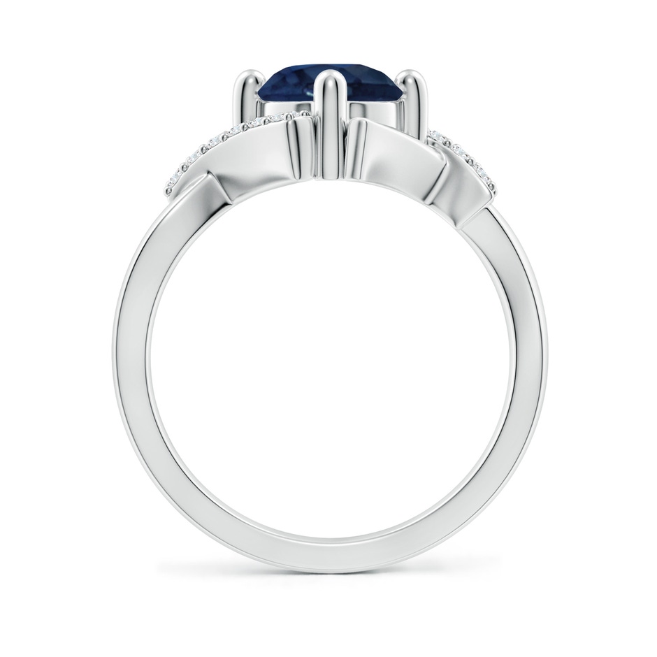 7mm AA Solitaire Sapphire Bypass Promise Ring with Diamond Accents in White Gold side 199