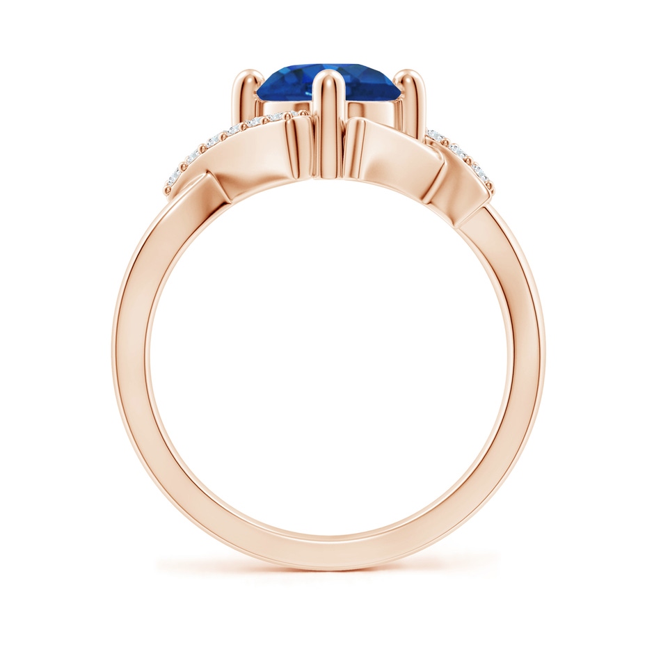 7mm AAA Solitaire Sapphire Bypass Promise Ring with Diamond Accents in Rose Gold side 199