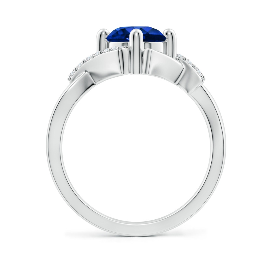 7mm Lab-Grown Solitaire Sapphire Bypass Promise Ring with Diamond Accents in 18K White Gold side 199
