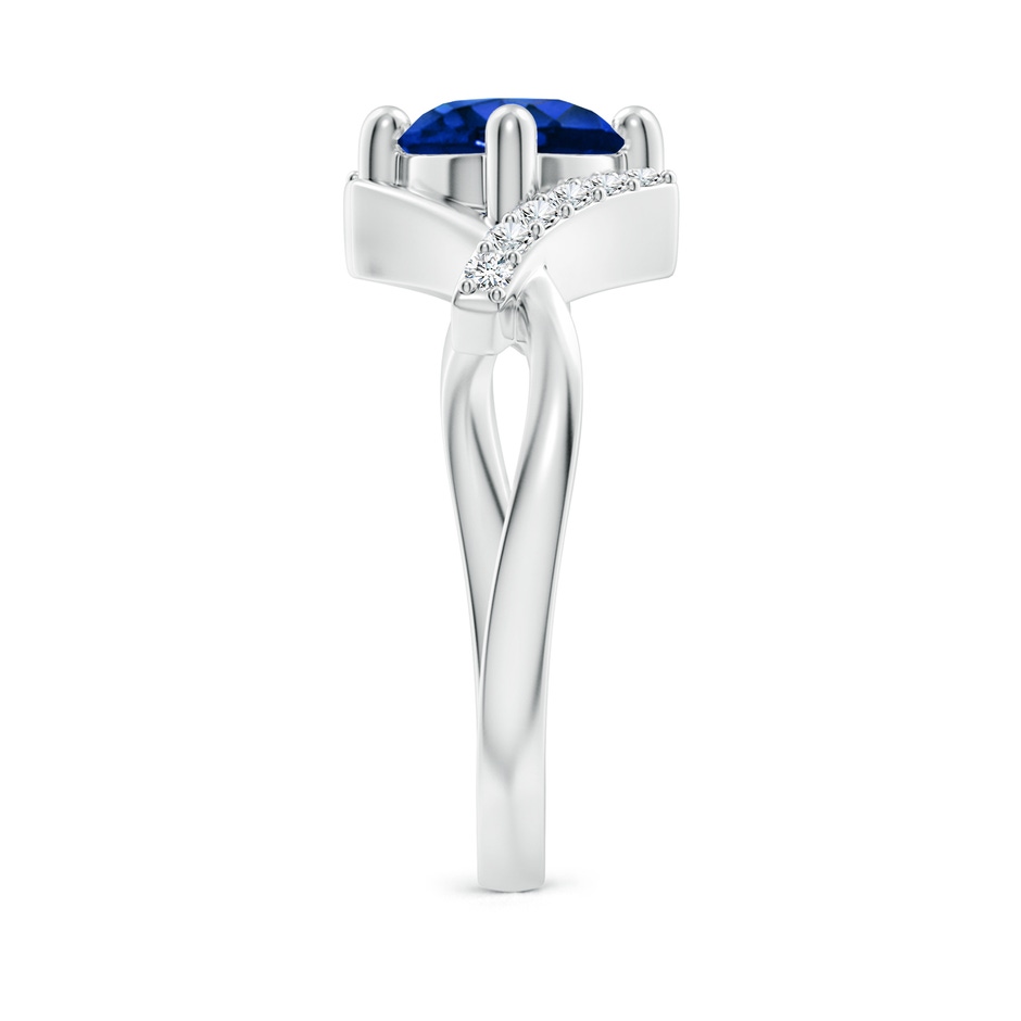 7mm Lab-Grown Solitaire Sapphire Bypass Promise Ring with Diamond Accents in 18K White Gold side 299