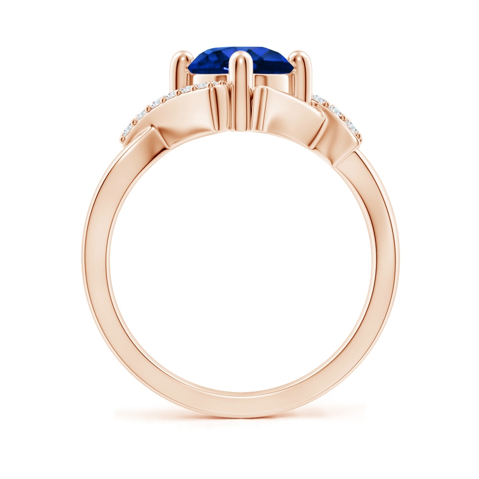 7mm AAAA Solitaire Sapphire Bypass Promise Ring with Diamond Accents in Rose Gold side 199