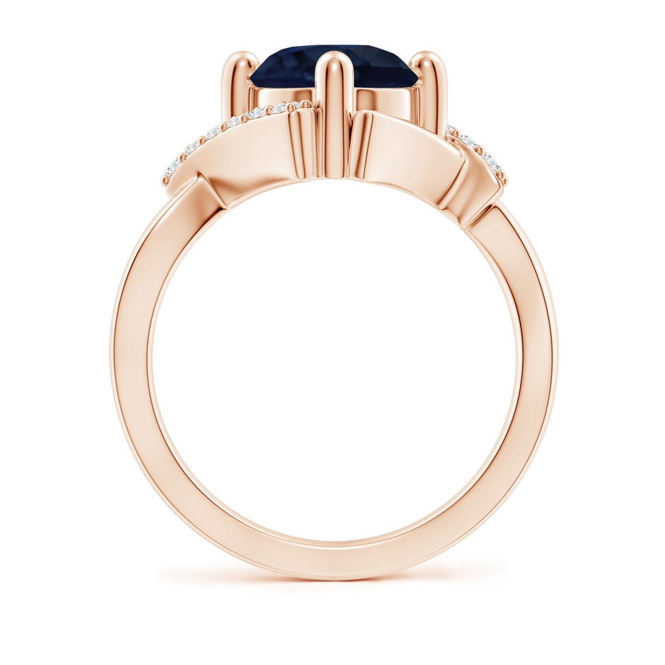 8mm A Solitaire Sapphire Bypass Promise Ring with Diamond Accents in Rose Gold side 199