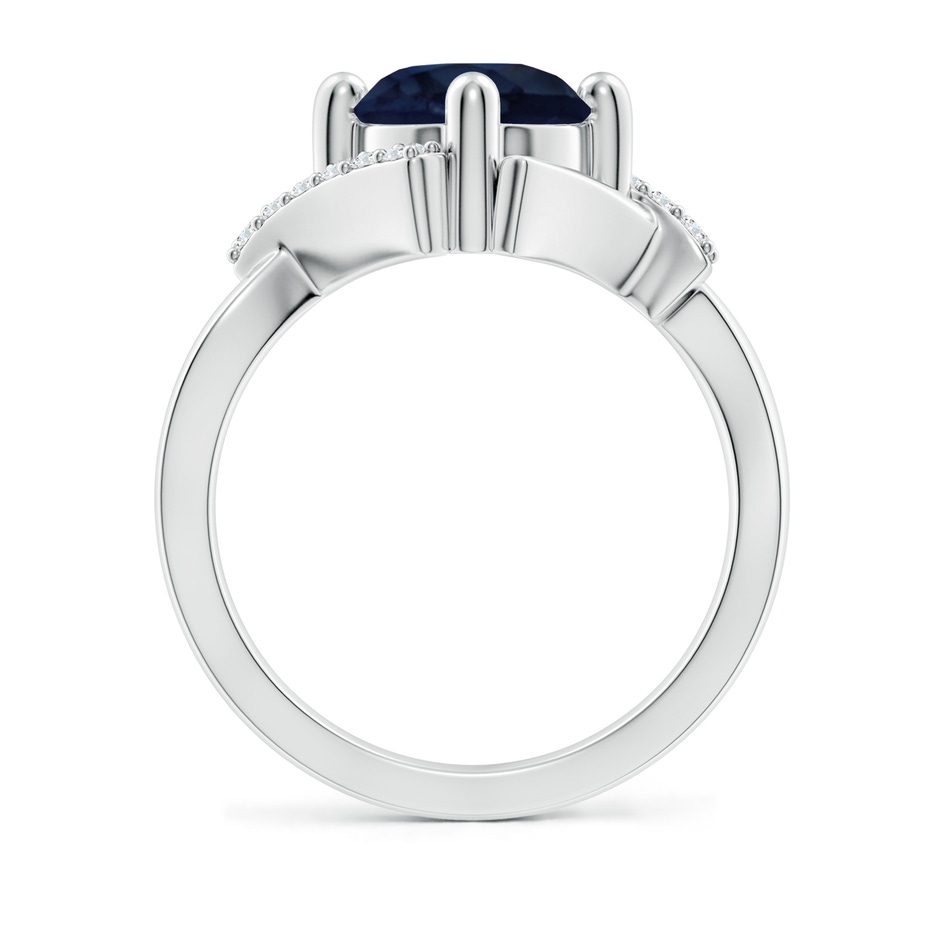 8mm A Solitaire Sapphire Bypass Promise Ring with Diamond Accents in White Gold side 199
