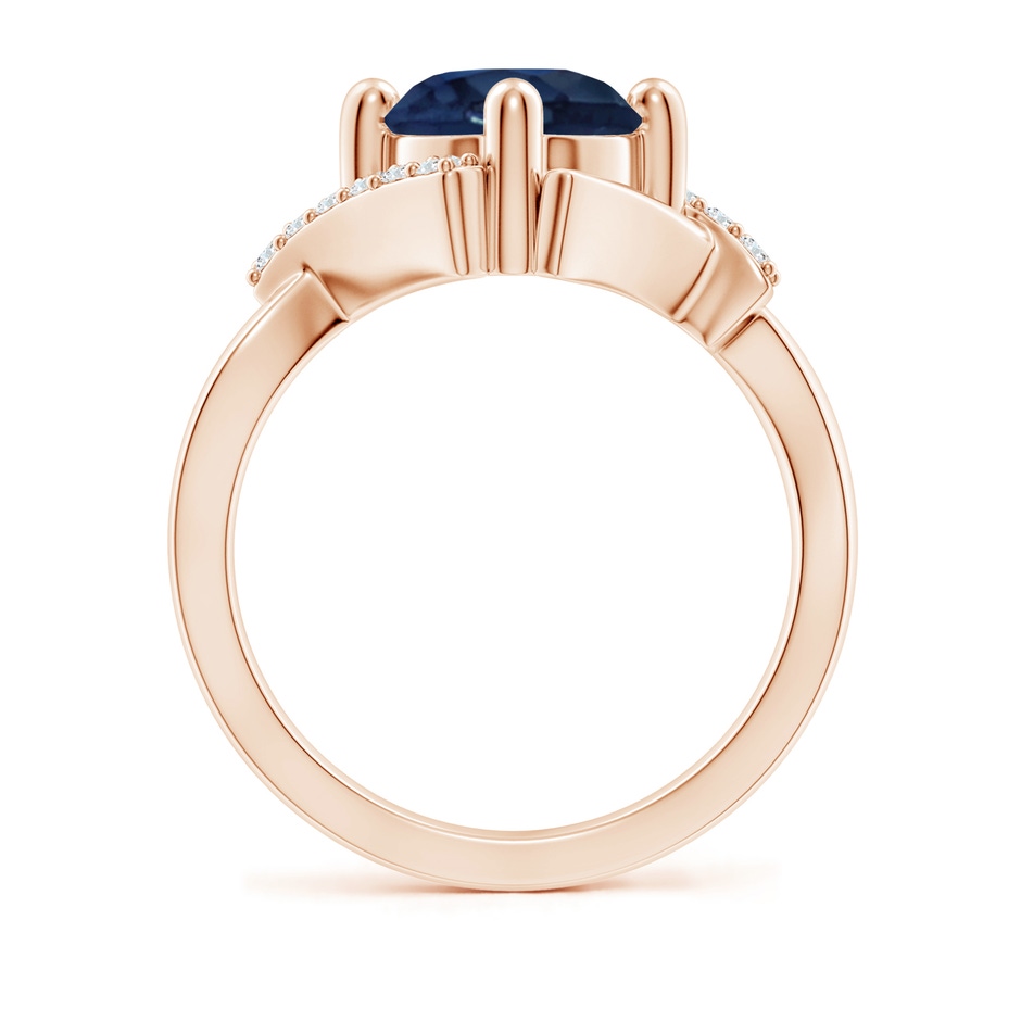 8mm AA Solitaire Sapphire Bypass Promise Ring with Diamond Accents in Rose Gold side 199