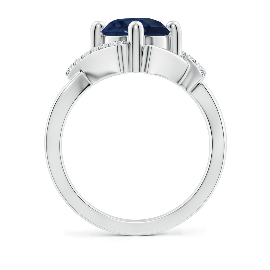 8mm AA Solitaire Sapphire Bypass Promise Ring with Diamond Accents in White Gold side 199