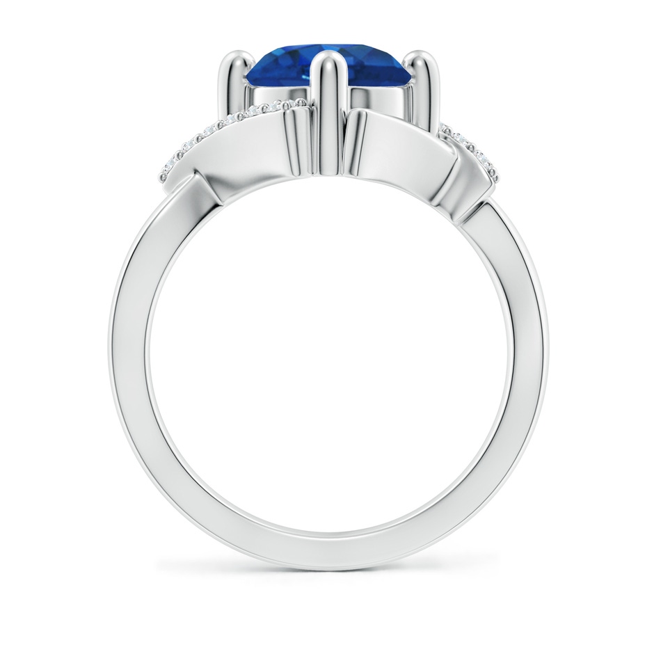 8mm AAA Solitaire Sapphire Bypass Promise Ring with Diamond Accents in White Gold side 199