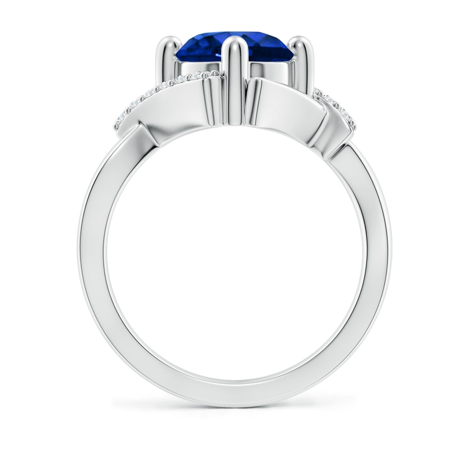 8mm AAAA Solitaire Sapphire Bypass Promise Ring with Diamond Accents in White Gold side 199
