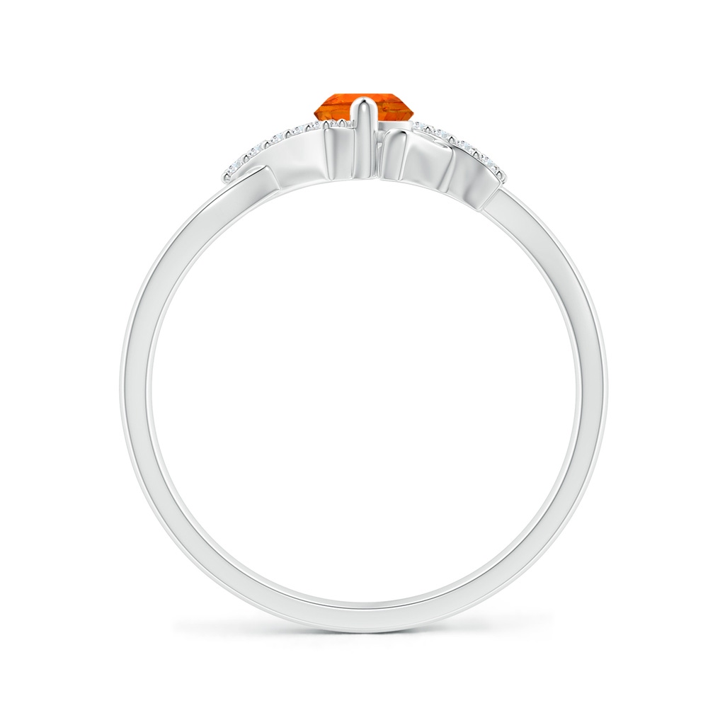 4mm AAA Solitaire Spessartite Bypass Promise Ring with Diamond Accents in White Gold Side-1