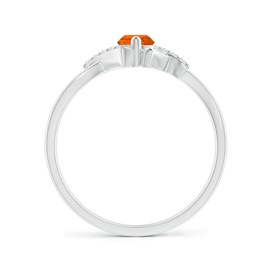 4mm AAA Solitaire Spessartite Bypass Promise Ring with Diamond Accents in White Gold side-1