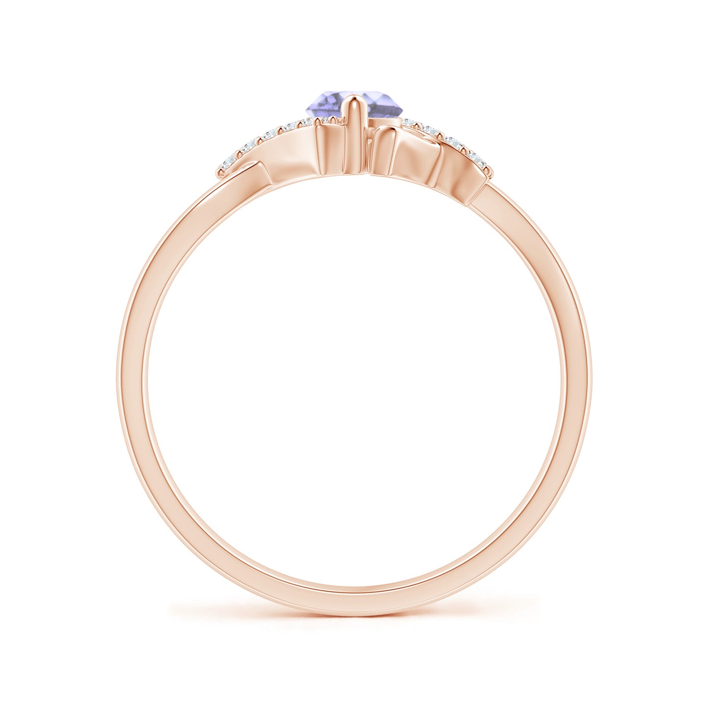 Solitaire Tanzanite Bypass Promise Ring with Diamond Accents
