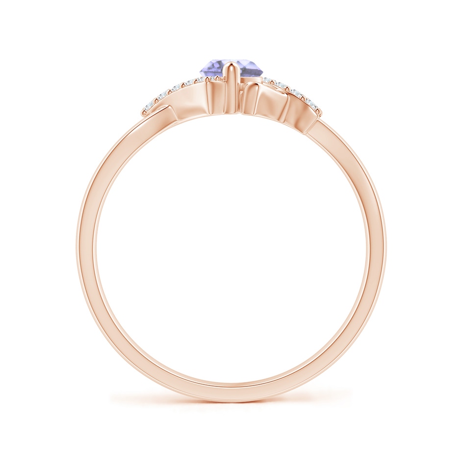 4mm A Solitaire Tanzanite Bypass Promise Ring with Diamond Accents in Rose Gold side-1