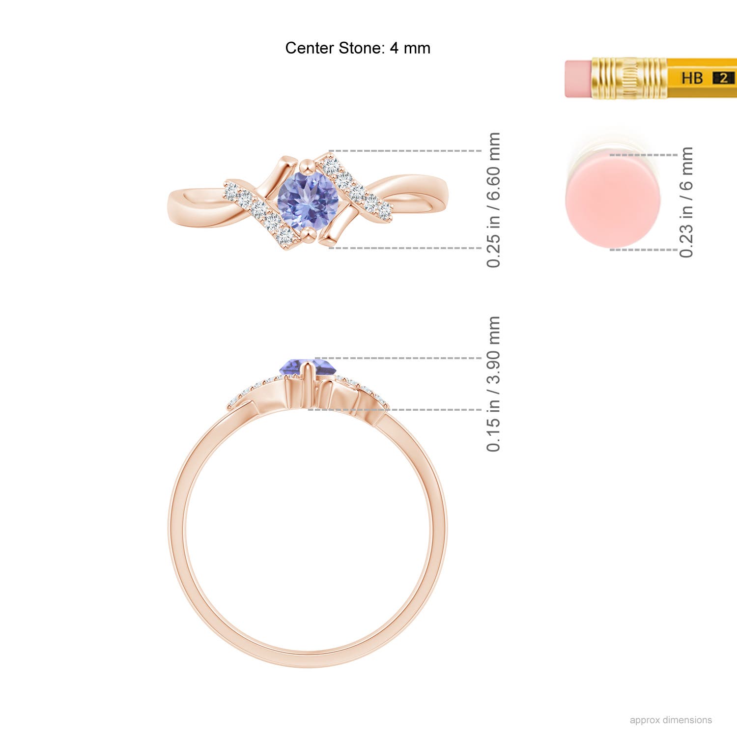 AA - Tanzanite / 0.31 CT / 14 KT Rose Gold