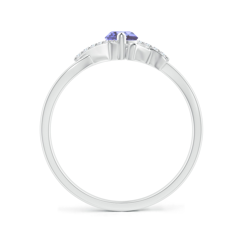 4mm AA Solitaire Tanzanite Bypass Promise Ring with Diamond Accents in S999 Silver side-1