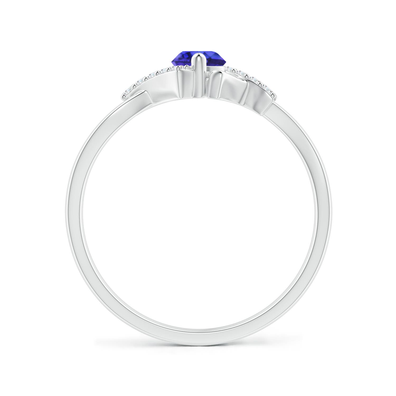 AAAA - Tanzanite / 0.31 CT / 14 KT White Gold