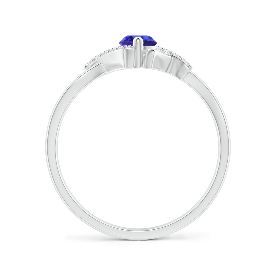 4mm AAAA Solitaire Tanzanite Bypass Promise Ring with Diamond Accents in White Gold side-1