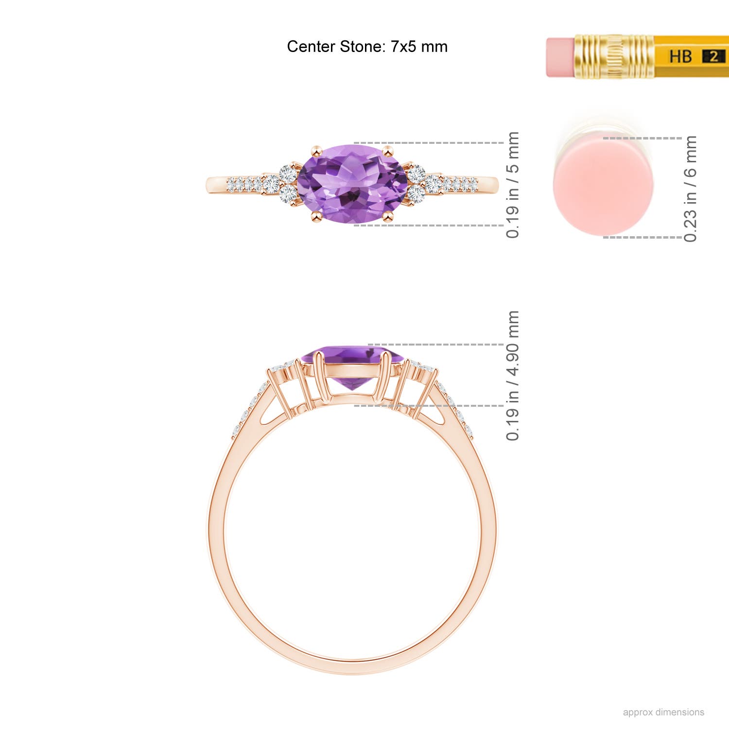 A - Amethyst / 0.79 CT / 14 KT Rose Gold