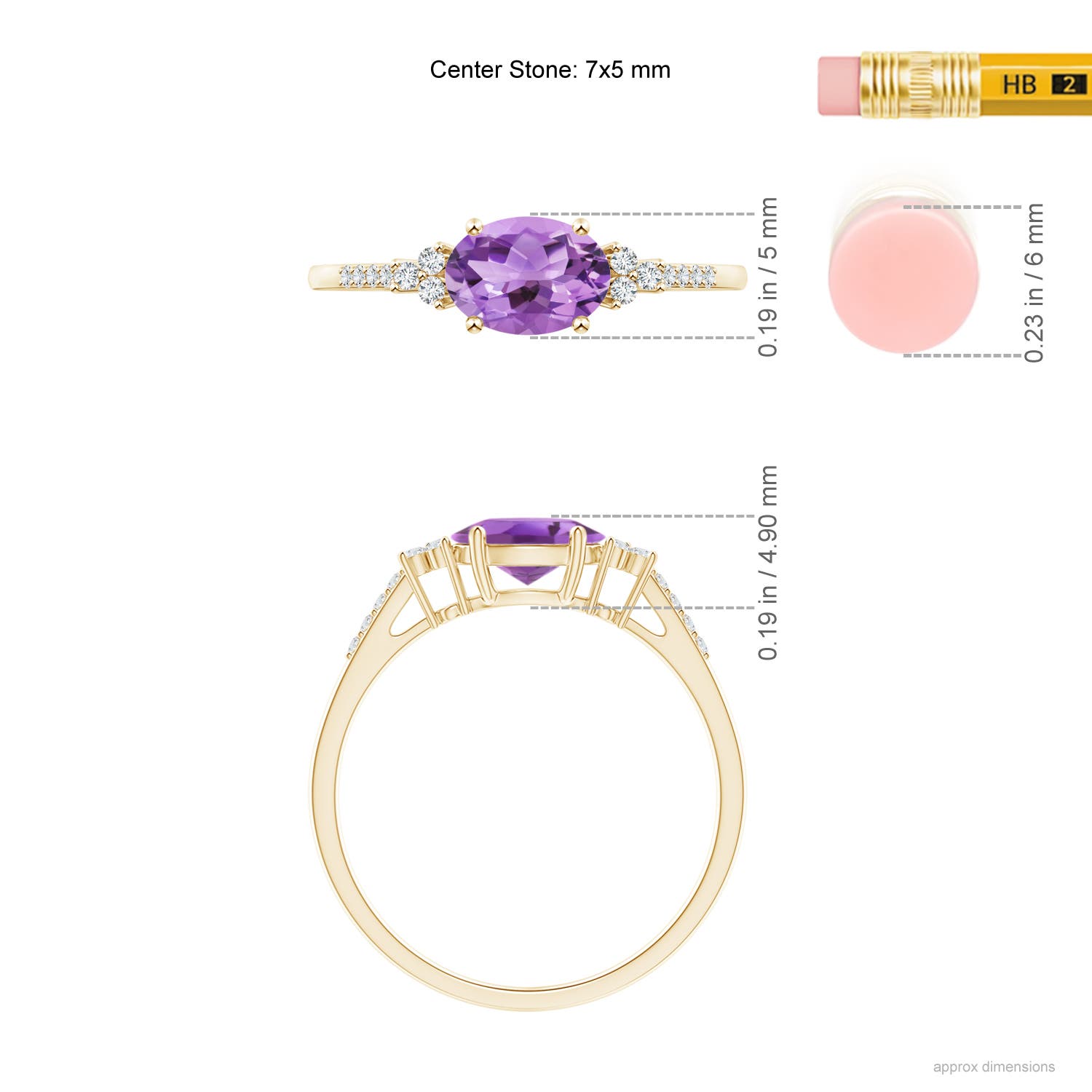 A - Amethyst / 0.79 CT / 14 KT Yellow Gold