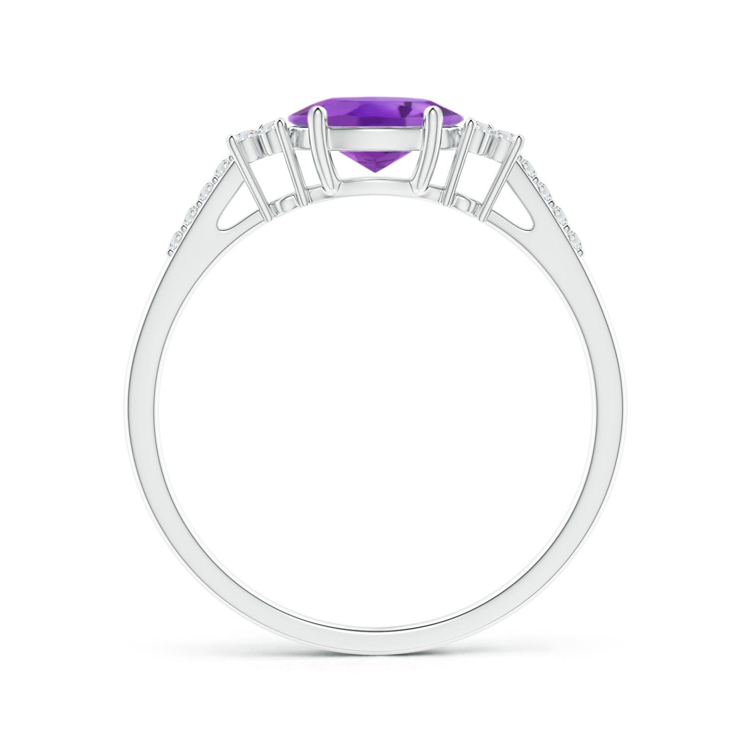 AA - Amethyst / 0.79 CT / 14 KT White Gold