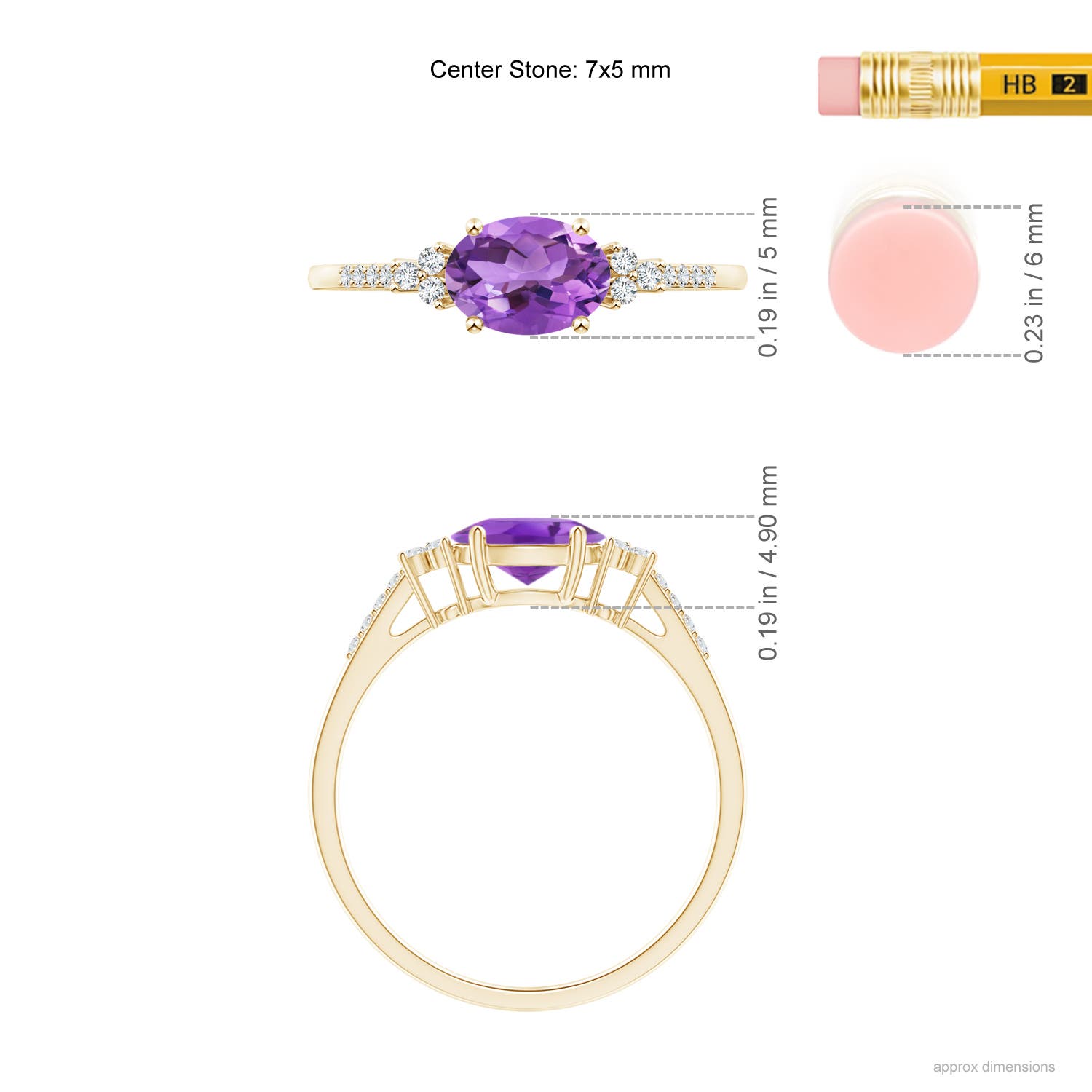 AA - Amethyst / 0.79 CT / 14 KT Yellow Gold