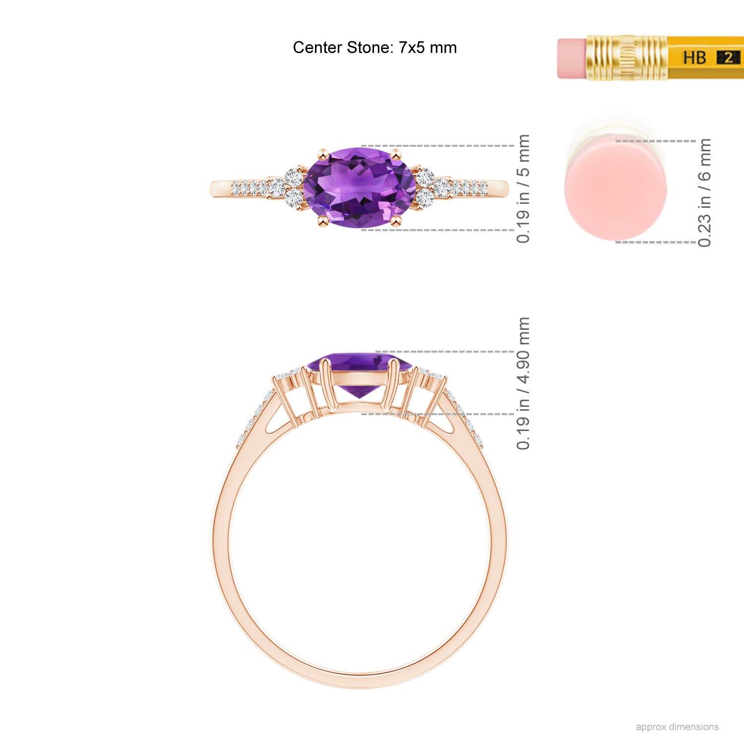 AAA - Amethyst / 0.79 CT / 14 KT Rose Gold