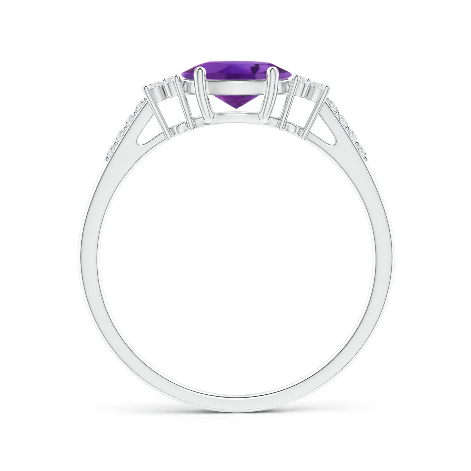 AAA - Amethyst / 0.79 CT / 14 KT White Gold