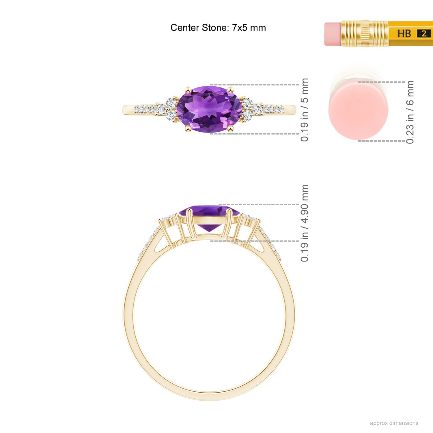 AAA - Amethyst / 0.79 CT / 14 KT Yellow Gold