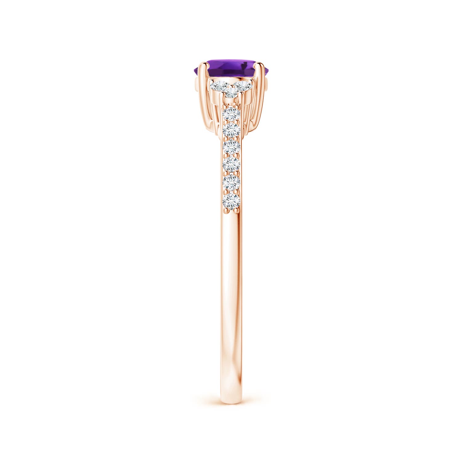 AAAA - Amethyst / 0.79 CT / 14 KT Rose Gold