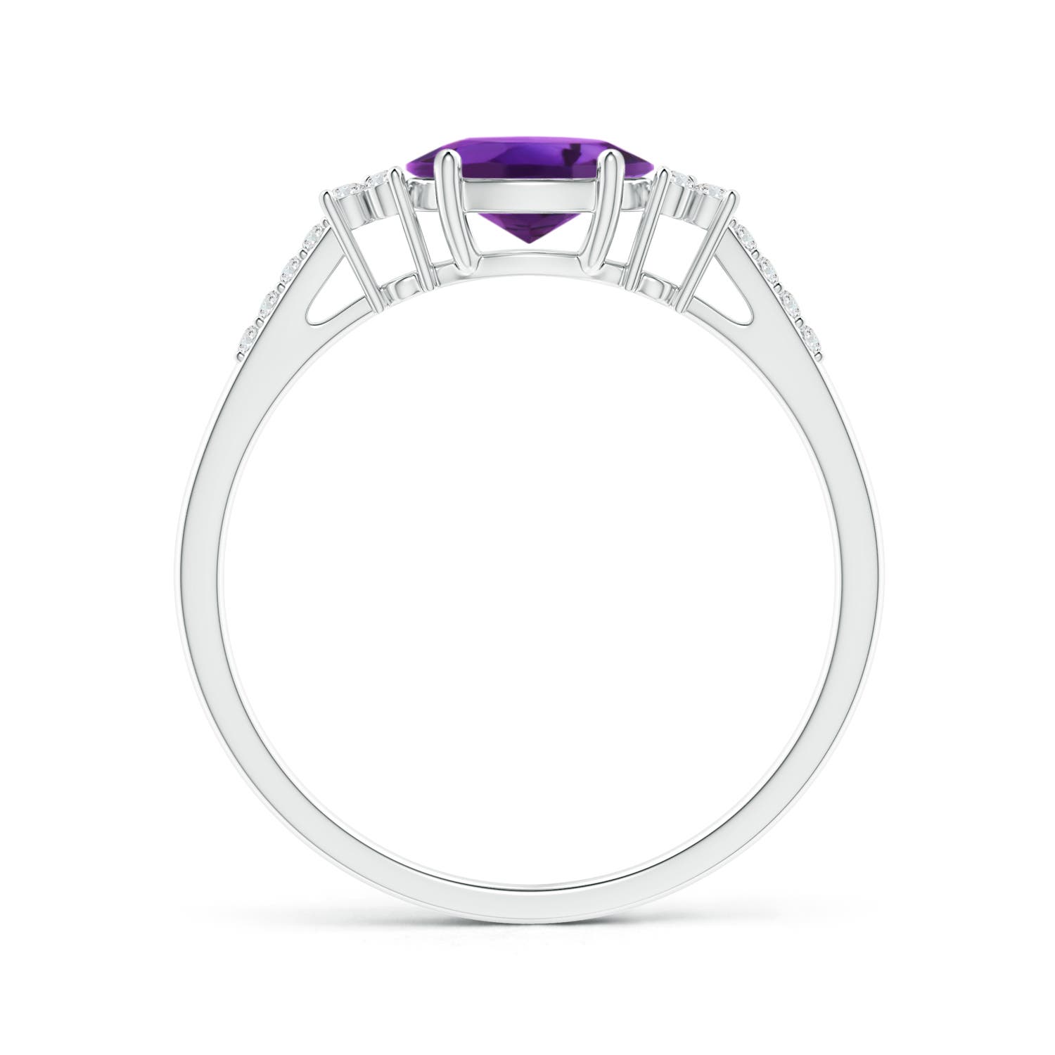 AAAA - Amethyst / 0.79 CT / 14 KT White Gold